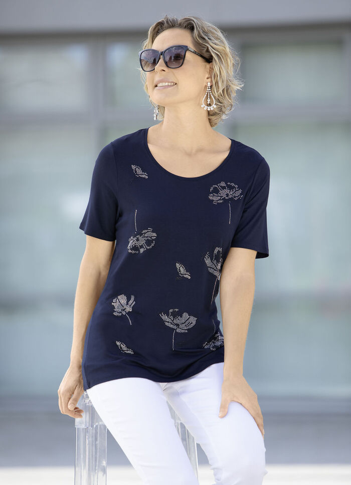 Uitstekend shirt met decoratieve strassversiering 