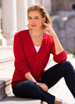 Vest met kabelpatroon ROOD