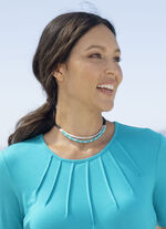 Halsketting, 2 rijen, met decoratieve kralen 