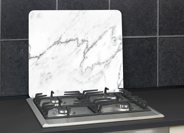 Wandpaneel van glas met marmerlook 