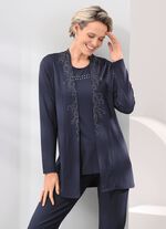 2-delige set bestaande uit overhemdjas en overhemd 