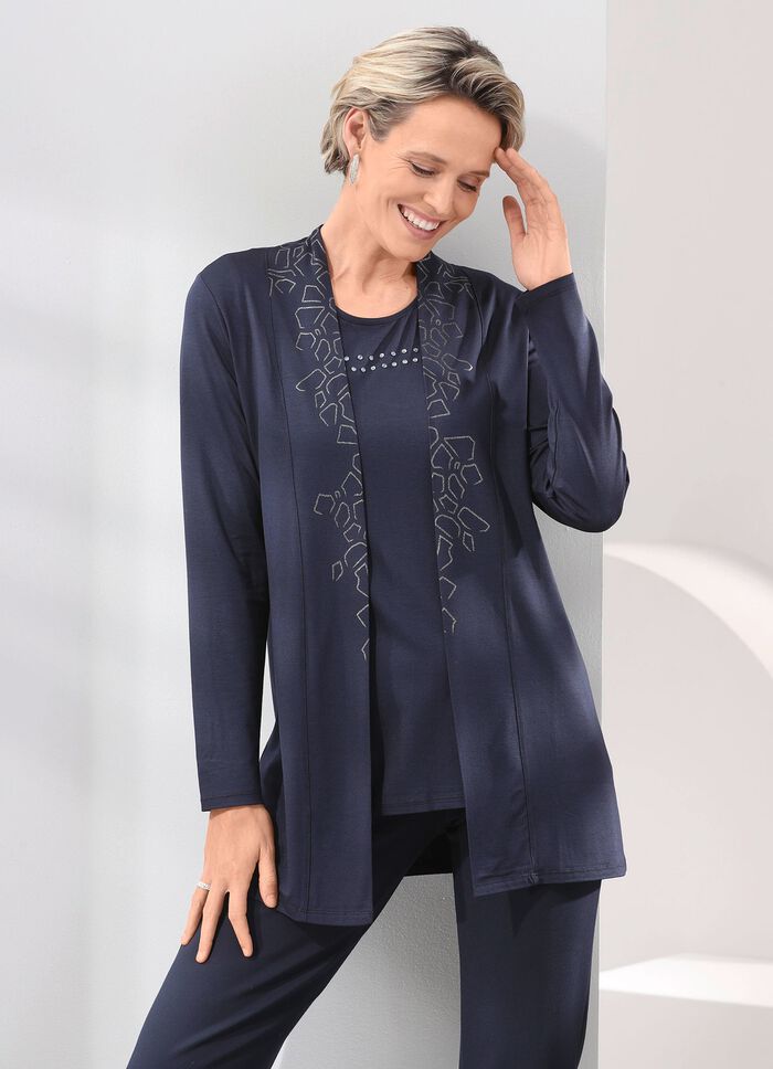 2-delige set bestaande uit overhemdjas en overhemd 