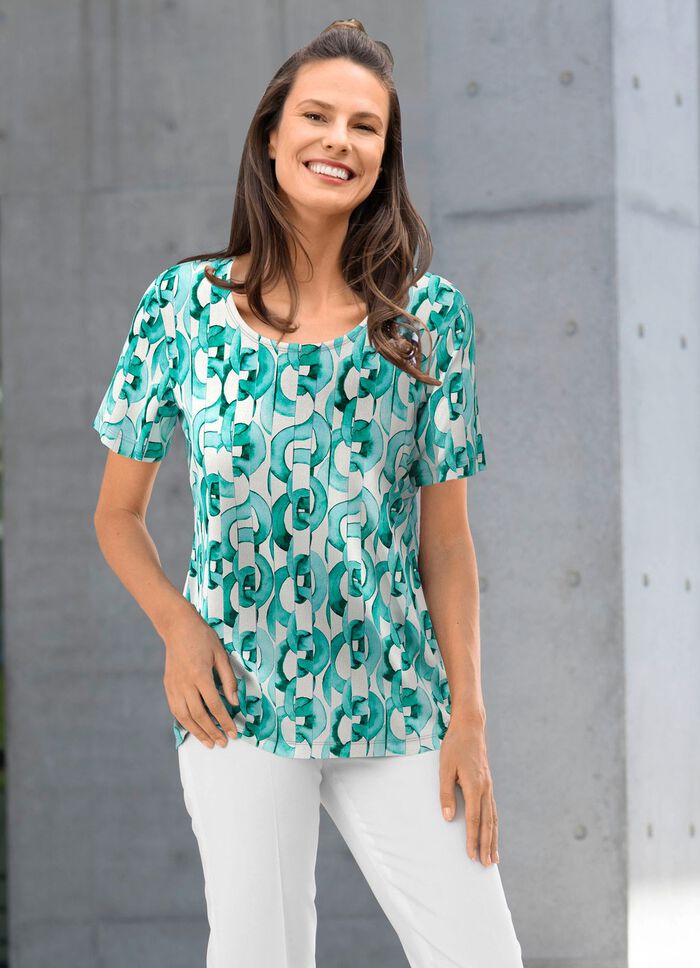 Shirt met schitterende all-over print 