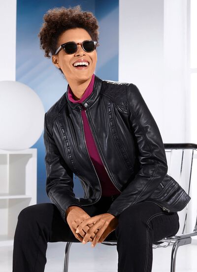 Kort leren jack van &ldquo;Caminari&rdquo; 