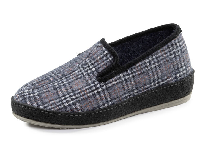 Textielpantoffels met anatomisch gevormd voetbed BLAUGRAU-MULTICOLOR