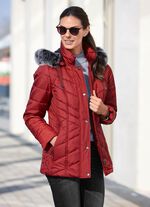 Jas met afneembare kunstbontkraag 