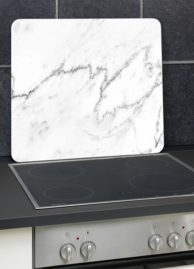 Wandpaneel van glas met marmerlook 