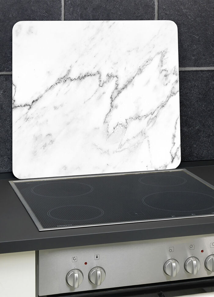 Wandpaneel van glas met marmerlook 