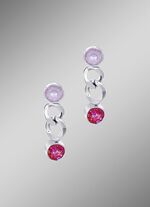 Roze kristallen oorbellen 