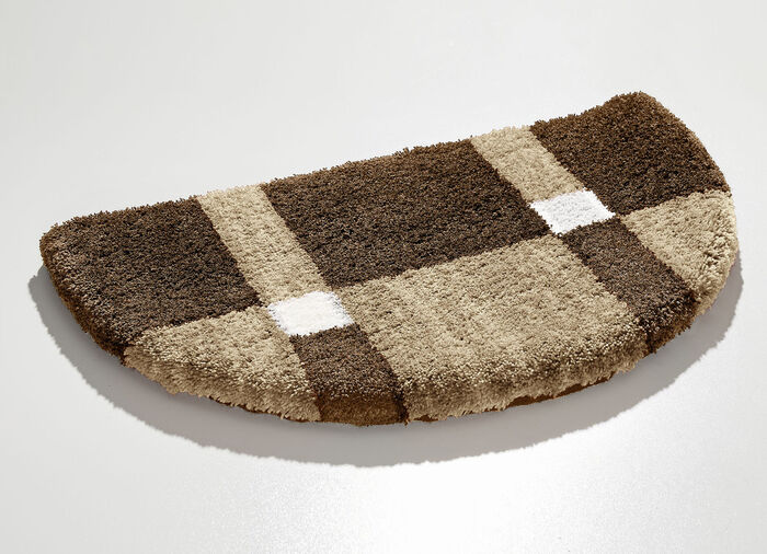 Halfrond tapijt BEIGE-BRAUN