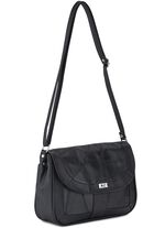 Patchwork tas van nappaleer ZWART