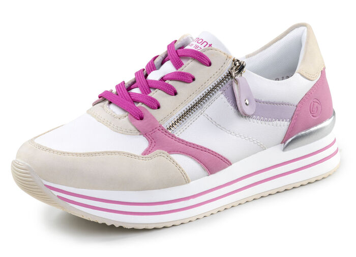 Remonte veterschoenen gemaakt van nappaleer CREME-BUNT