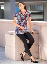 Leggings met elegant glanzend decoratief motief 