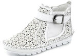 Gemini, zomer enkellaarsjes voor dames, breedte G, met uitneembaar voetbed WIT