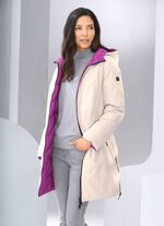 Omkeerbare korte jas met vaste capuchon 