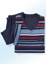 Set van twee shortys met een V-hals en een garengeverfd gestreept dessin 