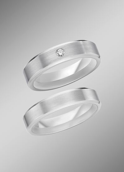 Gematteerde trouwring in zilver 925/- fijn 