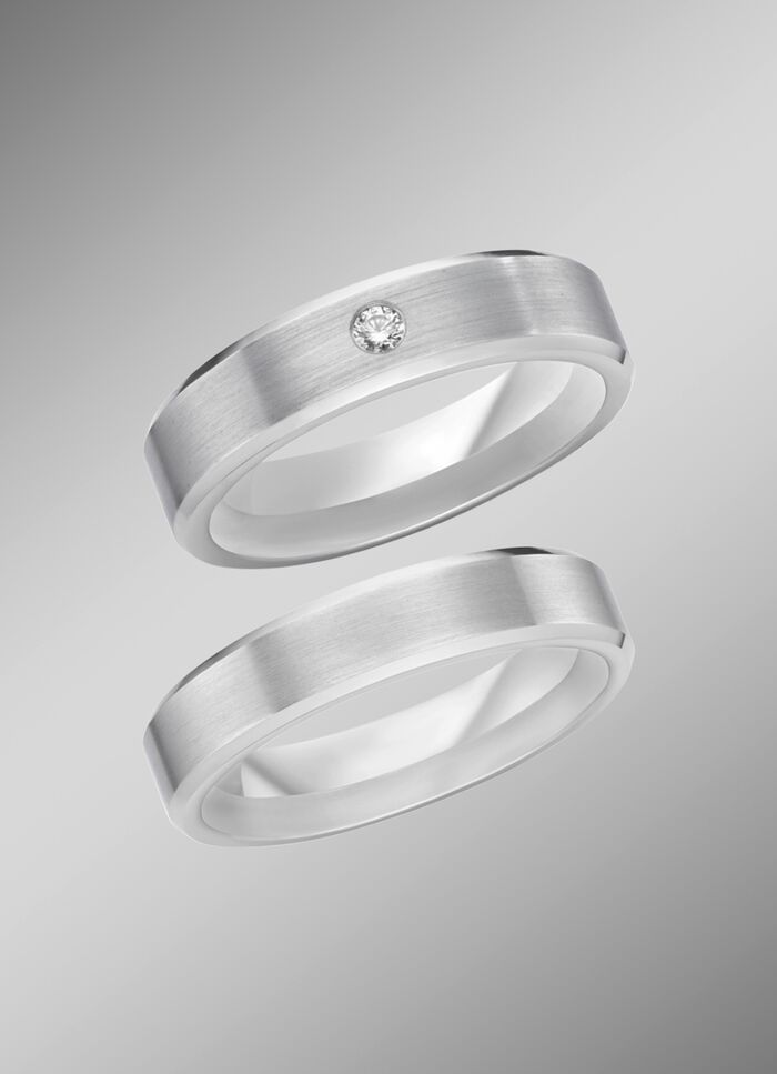 Gematteerde trouwring in zilver 925/- fijn 