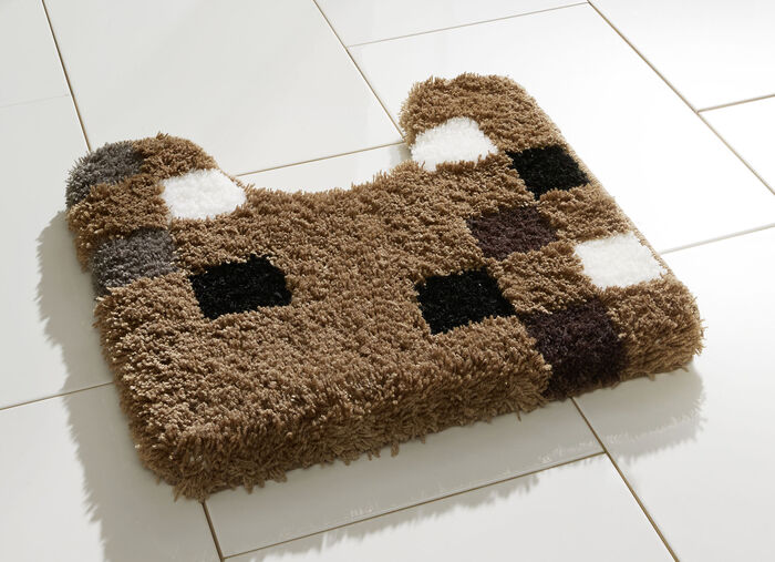 Badkamerset met latex, antislip achterkant BRUIN