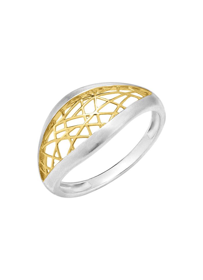 Fascinerende damesring in elegante bicolor look 