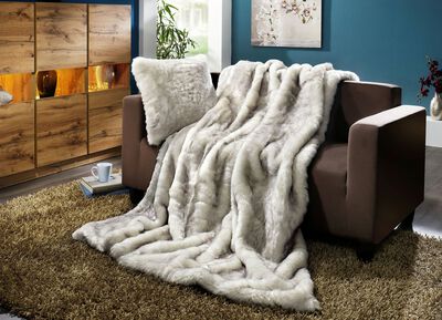 Woonaccessoires van natuurlijk langharig imitatiebont 