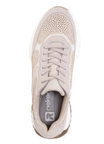 Rieker sneakers met glittersteentjes POEDERROZE-WIT