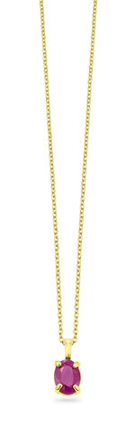 Charmante hanger met echte edelsteen en ankerketting 