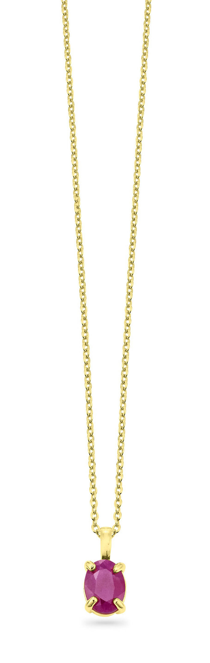 Charmante hanger met echte edelsteen en ankerketting 