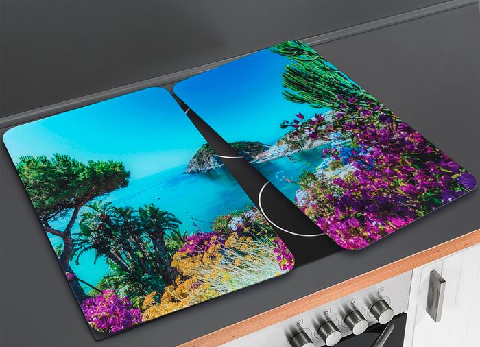 Afdekplaten voor glazen kachel, set van 2 