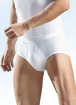 Schiesser driepack slips van dubbel rib met gulp, wit 