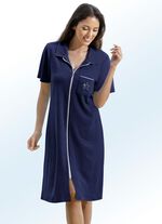 Badstof jurk met doorlopende ritssluiting MARINE