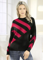 Intarsia trui SCHWARZ-ROT