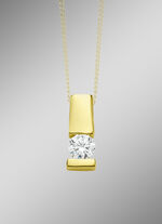 Elegante hanger in geel goud met diamant 
