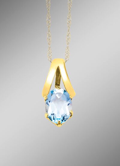 Hanger met blauwe topaas 