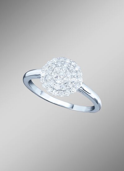 Erg luxueuze damesring met briljanten 