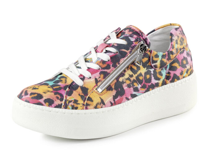 Waldläufer sneakers met verspreide glitter en luipaardprint VEELKLEURIG