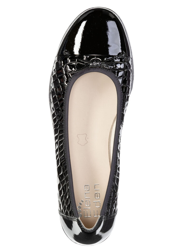 ELENA EDEN, elegante damesballerina's, breedte G, met elastische band SCHWARZ