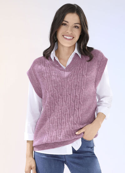 Sweatervest van zeer pluizig materiaal 