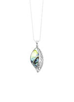Edele zilveren hanger met echte abalone parelmoer 