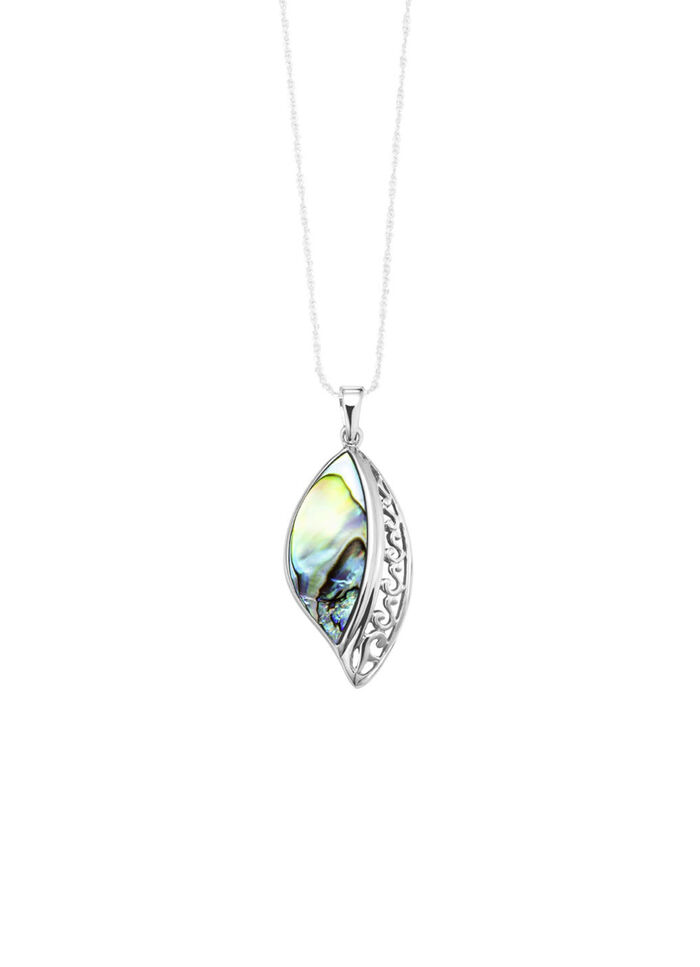 Edele zilveren hanger met echte abalone parelmoer 