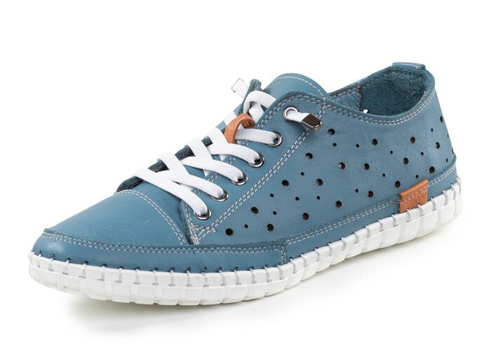 Gemini, zomerse dames veterschoen, breedte G, met uitneembaar voetbed JEANS