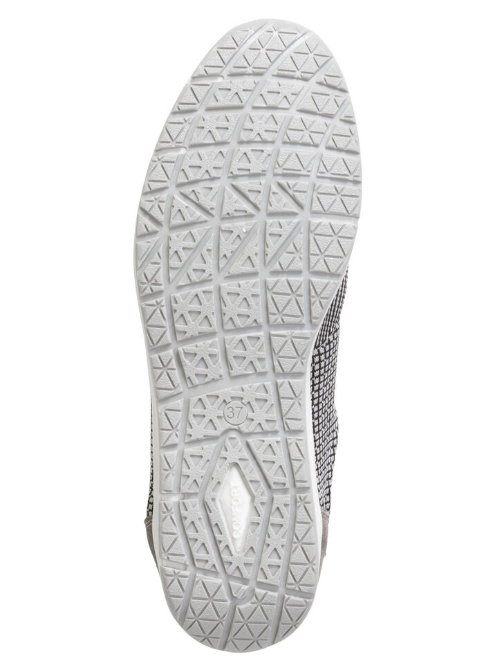 ELENA EDEN veterschoen met leren details SCHWARZ-WEISS-TAUPE