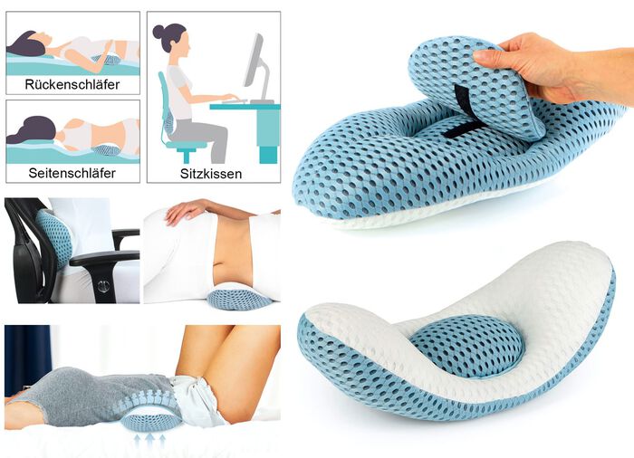 5-in-1 lendenkussen met warmte- en massagefunctie 