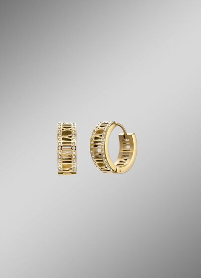 Creolen van verguld roestvrij staal met kristallen 