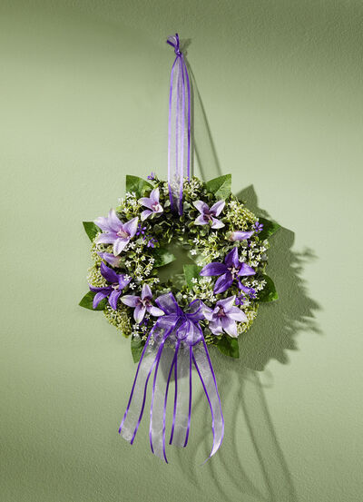 Wandkrans met charmant textiellint 