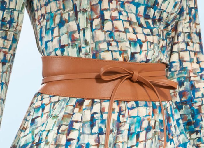 Modieuze leren strikceintuur, 8 cm breed 