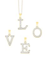 Damesletterhanger van 375 goud met zirkonia 