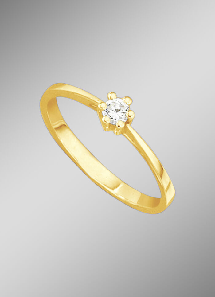 Damesring met loepzuivere briljant 