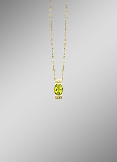 Stralende natuurlijkheid – hanger met peridoot en diamanten 