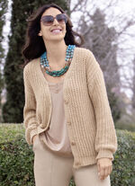 Cardigan met paillettengaren BEIGE MELIERT